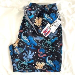 Reyn Spooner Deep Sea Jive Print Swim Shorts Men’s size Small (NWT)